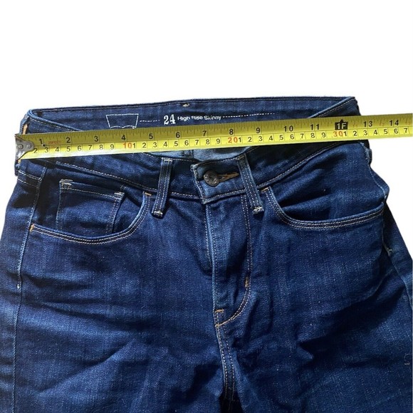 Levi's Women Jeans Skinny High Rise 24 XS Dark Blue Denim Pants Pocket Teen Girl - Picture 4 of 9